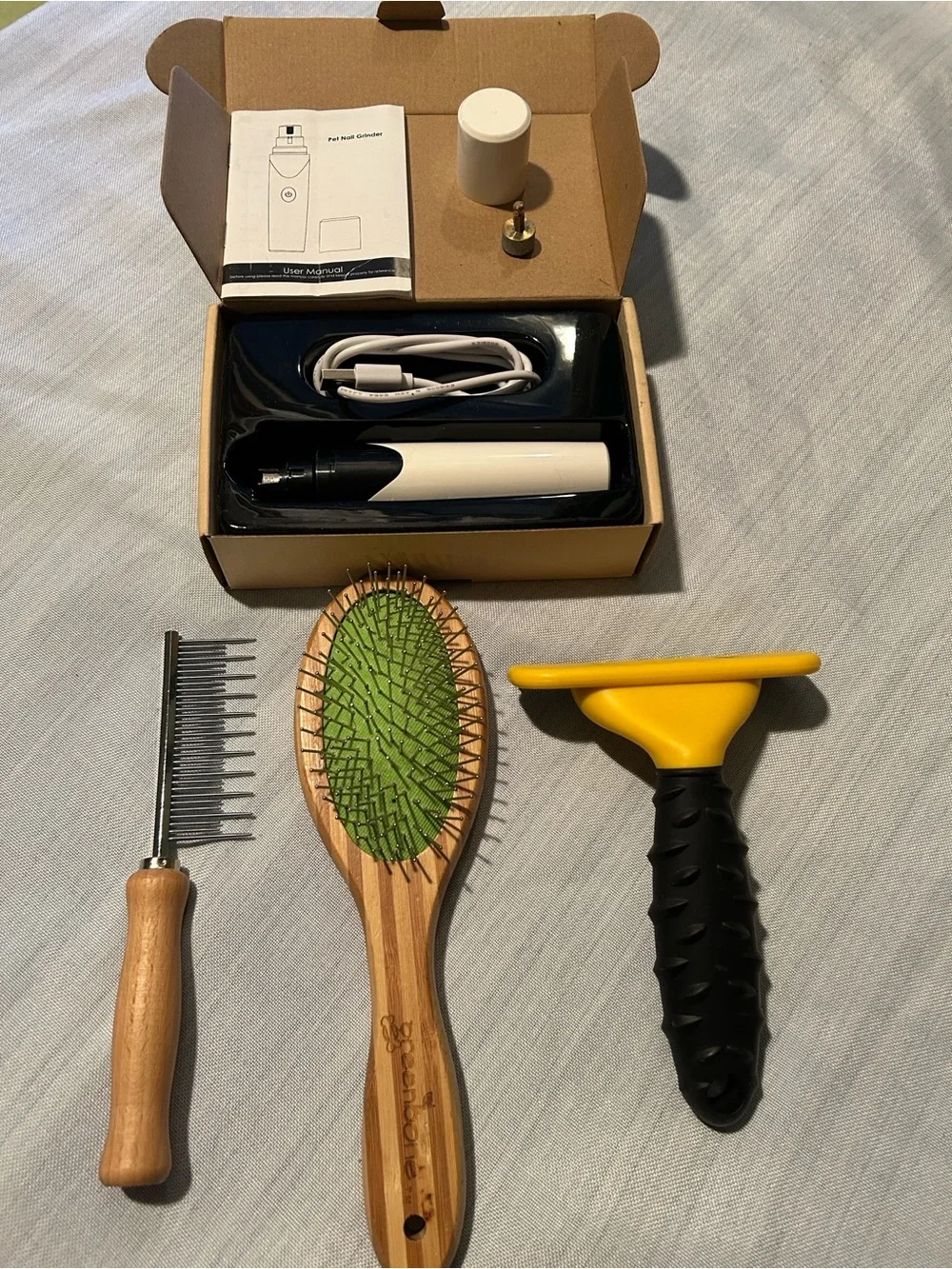 Complete grooming kit for dogs with FURminator, comb and brush plus nail dremmel
